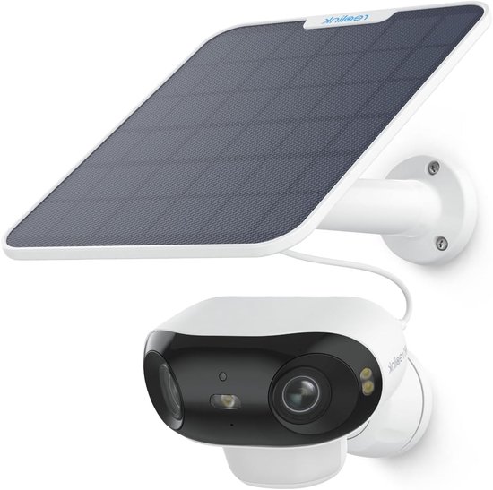 4K Beveiligingscamera – Draadloze Camera – Outdoor Camera – Surveillance Camera – Buitencamera – 180° Panoramisch Beeld – Solar Oplaadbaar van Merkloos