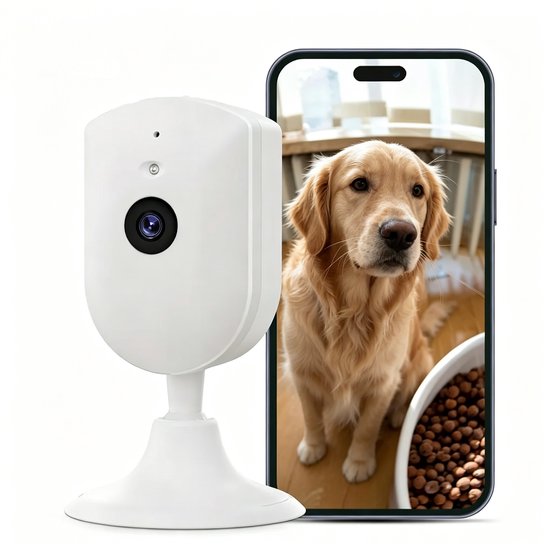 4MP bewakingscamera voor binnenshuis met nachtzicht, wifi, indoorcamera, hondencamera, tweeweg-audio, 2,4 GHz wifi, PIR-bewegingsdetectie voor baby’s en huisdieren
