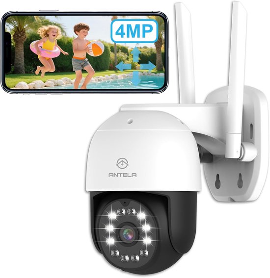 4MP Bewakingscamera voor Buiten, Kleuren/IR Nachtzicht, Compatibel met Google Home, Bewegingsdetectie, 2-weg Audio, Alarmmelding, Waterdicht IP65 van Imou