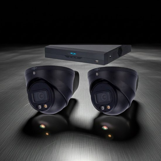 4MP – Full Night Color – AI IP Camera Met Nachtzicht Camerasysteem Plus – 2x Dome IP Camera van Merkloos