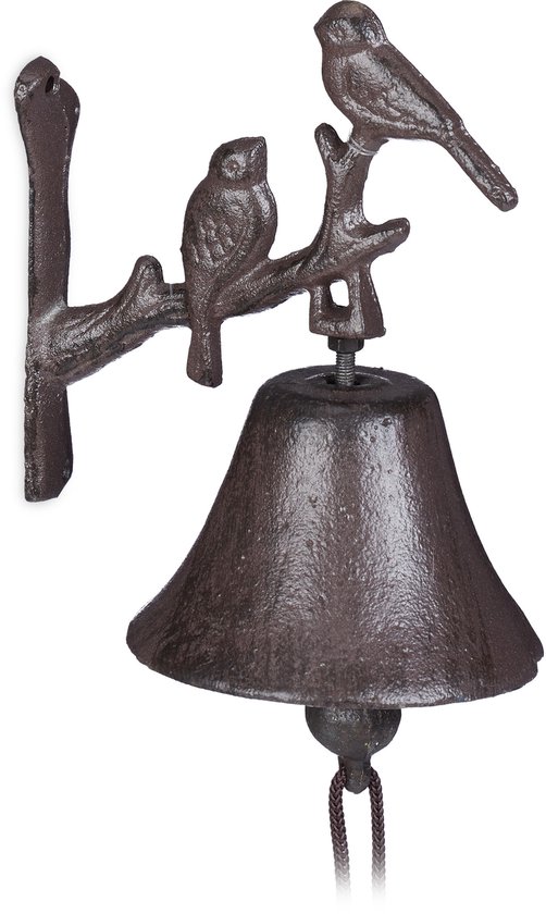 4x deurbel gietijzer vogel - tuinbel - wandbel - bel - vintage tuindecoratie