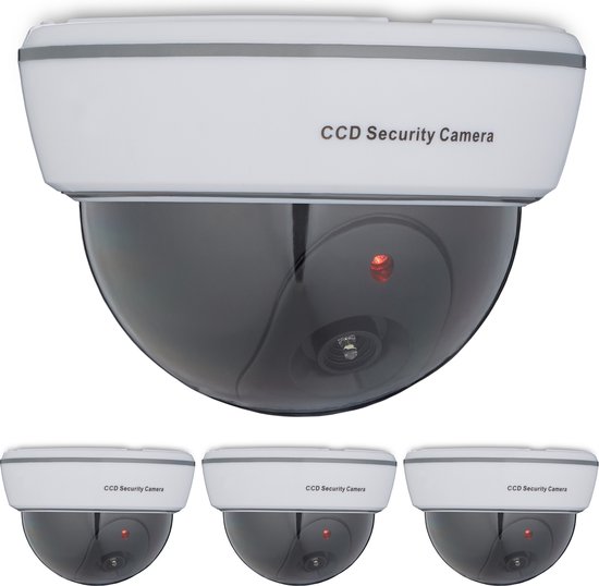 4x dummy dome camera - nepcamera - knipperende led - binnen & buiten - wit van Orange Donkey