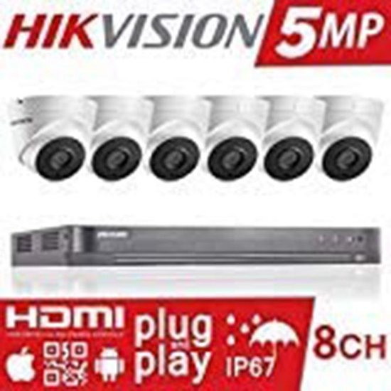 5 MP HIKVISION CCTV-beveiligingssysteem - Full HD 4K Turbo DVR - 8CH van Merkloos