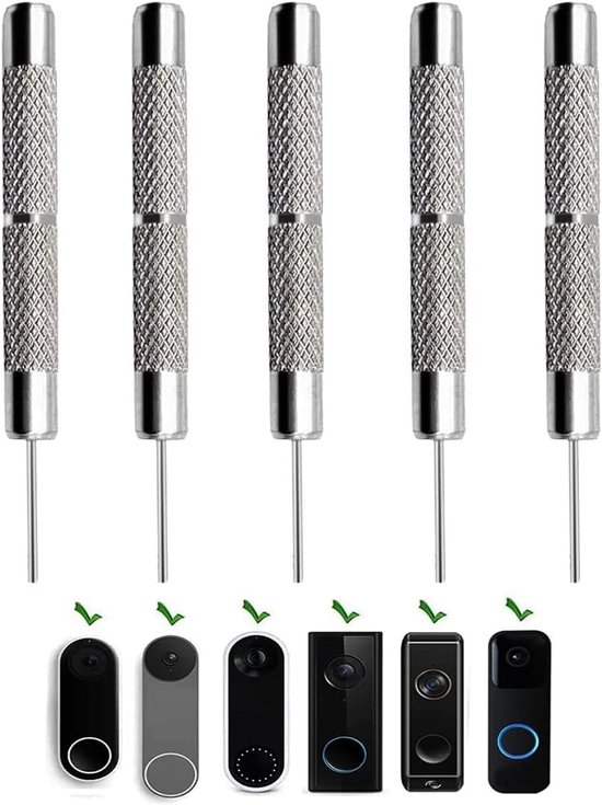 5-pack Verwijderingspinnen voor Deurbellen, Beveiligingshulpmiddel voor Video Deurbellen, Geschikt voor Nest, Arlo, Blink en Eufy Deurbellen