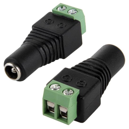 5.5mm x 2.1mm DC Power Female Jack to 2 Conductor schroeven Down Connector voor LED licht Controller van BTF-LIGHTING