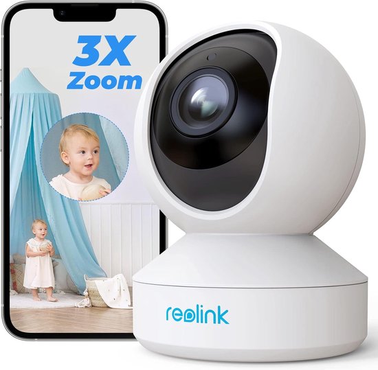 5MP PTZ Wifi-beveiligingscamera voor Binnen 24/5 GHz WiFi CCTV-camera met AI-detectie van Mens/Huisdier Automatisch Volgen 3x Optische Zoom Oudere Huisdieren Tweerichtingsgeluid E1 Zoom van Reolink
