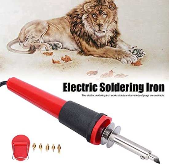 7PCS Houtverbrandingsset met soldeerbout, 40W Houtverbrandingspen, Professionele Graveer Elektrische Beitel Pyrografie Gereedschappen voor DIY Creatie, Gegraveerde Pyrografie (230V EU) van Merkloos