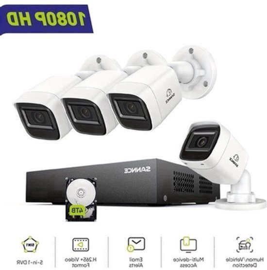 8-kanaals bewakingsset – beveiligingscamera systeem – CCTV camera’s – videobewaking – bewakingscamera set – 4TB HDD variant – 1080P Full HD beeldkwaliteit – nachtzicht tot 20 meter