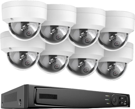 8-kanaals NVR Beveiligingssysteem – 8 Camera Beveiliging – IP Camera Systeem – 4K Bewakingsset – Surveillance Kit – 8MP Resolutie – IP67 Waterdicht - 1TB
