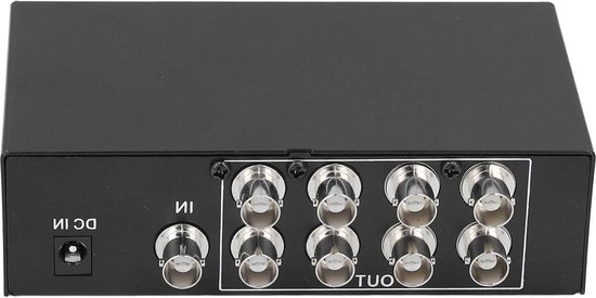 8 Poort 1 in 8 uit BNC Video-Splitter Box 1080P Coaxiale Verdeler Versterker Audio Extractor voor Video Monitoring Systeem CCTV Beveiligingscamera met EU-stekker van GEMIX.
