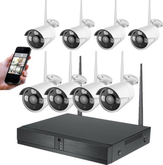 8CH Channel kanalen. CCTV Camerasysteem 8 Beveilingscamera Set 1080P Voor Buiten & Binnen, O.a. Voor Thuis, Kantoor, Winkel , Bedrijf. van Zosi