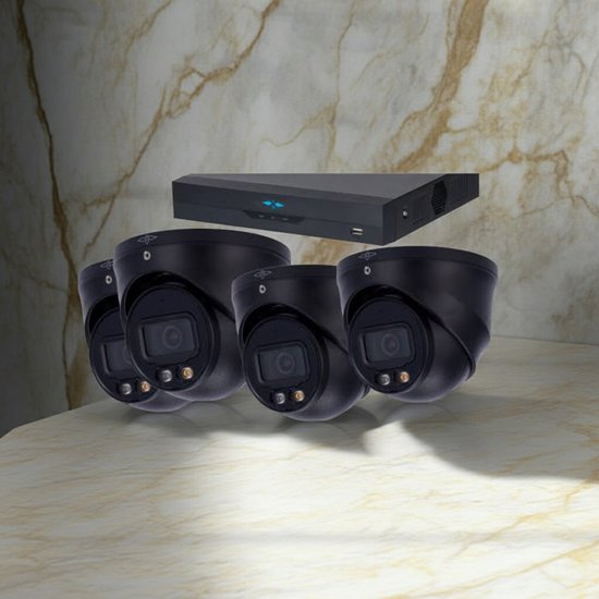 8MP – Full Night Color – AI IP Camera Met Nachtzicht Camerasysteem Plus Ultra – 4x Dome IP Camera van Merkloos