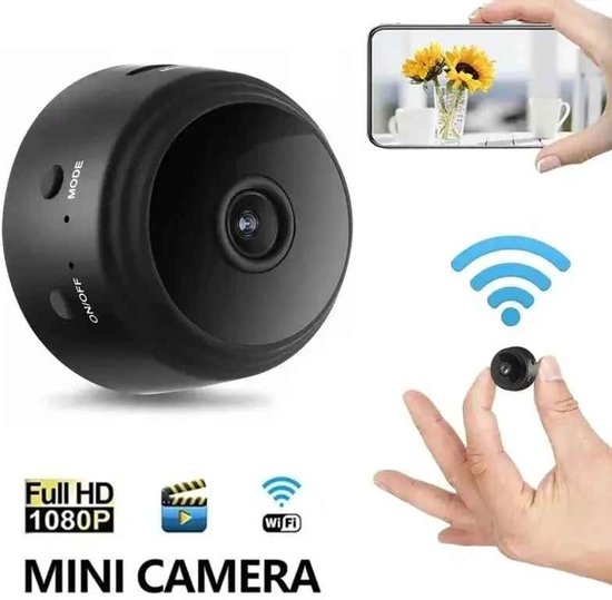 A9 Mini WiFi Beveiligingscamera 1080P Full HD – Draadloze Indoor Camera met Nachtzicht & Live Weergave van Merkloos
