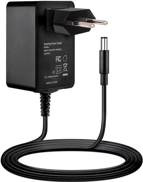 AC/DC Adapter - Voedingskabel Oplader - Externe Harde Schijf - Compact en Lichtgewicht - Universeel - Zwart