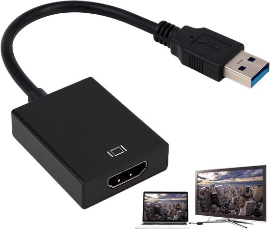 Adapter USB naar HDMI - Grafische kabelconverter - Extra monitor aansluiten - Geïntegreerde driver