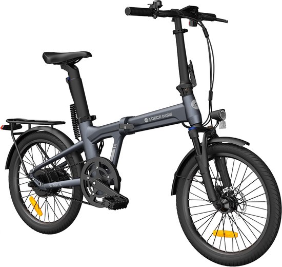 ADO E-bike Air20Pro Elektrische fiets | vouwfiets, e-bike | riemaandrijving, stadsfiets | 20 inch | 1 versnelling, Bafang borstelloze motor | met gereedschap/mobiele telefoonhouder | Grijs van ADO