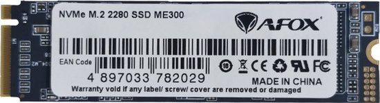 AFOX ME300 - Interne SSD - 256GB - 2000 MB/s Leessnelheid - PCIe 3.0 NVMe - M.2