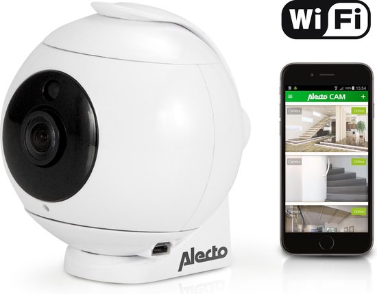Alecto DVC-180 - Wifi binnencamera met 180 graden kijkhoek - Wit van Alecto