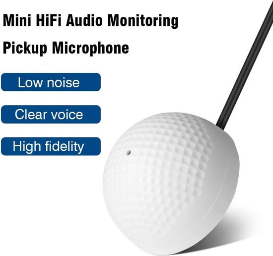 Allecto - Hi-Fi Audio Recording Microphone - Geluidsopname - Brede Bereik - Wit - CCTV - IP Camera - DVR - NVR - Geschikt voor Hi-Fi Audio-opname -... van Merkloos