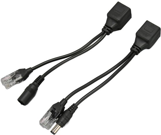 Allecto Splitter Injector Kit - 12V Adapter - Passieve Kabel - Zwart - Ideaal voor Camera's - Eenvoudige installatie - Ideaal voor ne...