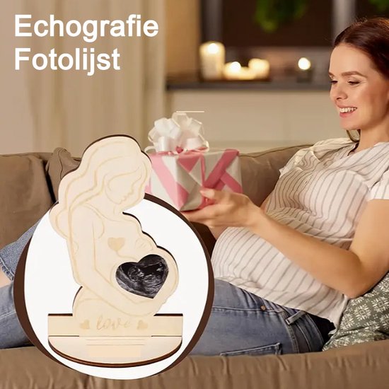 Allernieuwste.nl® 3D Echografie Fotolijst Mama Zwangerschapsfoto Baby 3D-Print Voor Aankomende Moeders 20 x 12 cm %% van Allernieuwste.nl