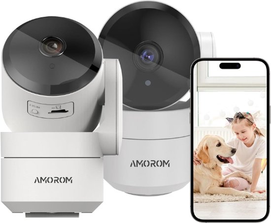 AMOROM® Hondencamera - Hondencamera Met App - Indoor Camera - Huisdiercamera - Petcam - Pet Camera - Huisdier Camera van Merkloos