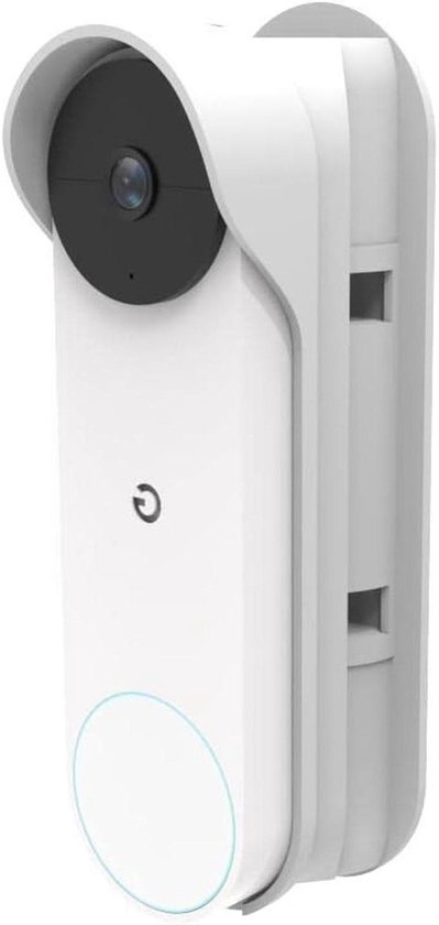 Anti-Theft Google Nest Doorbell Doorbell Door Holder, No-Drill Mounting Bracket for Google Nest Doorbell Cover Holder Not Block Doorbell (White) A371