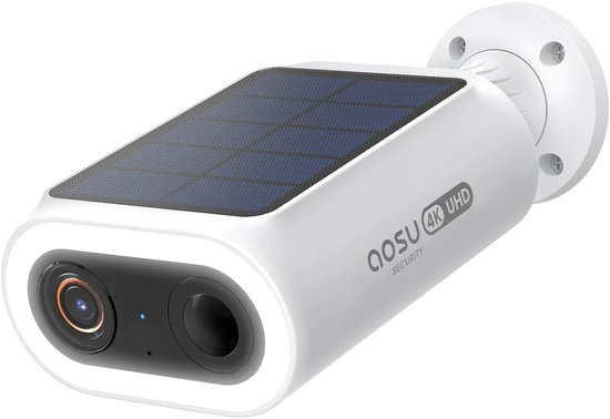 AOSU 4K UHD Beveiligingscamera – Draadloze Buiten Zonnecamera met 8MP - 5000mAh Accu - Wifi Camera met AI Bewegingsdetectie - 100% Draadloos CCTV Systeem van Aosu