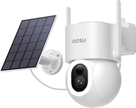 AOSU SolarCam D1 Max - Beveiligingscamera - 3K Resolutie - 2-Weg Audio - 360° Zicht & AI Tracking van Merkloos