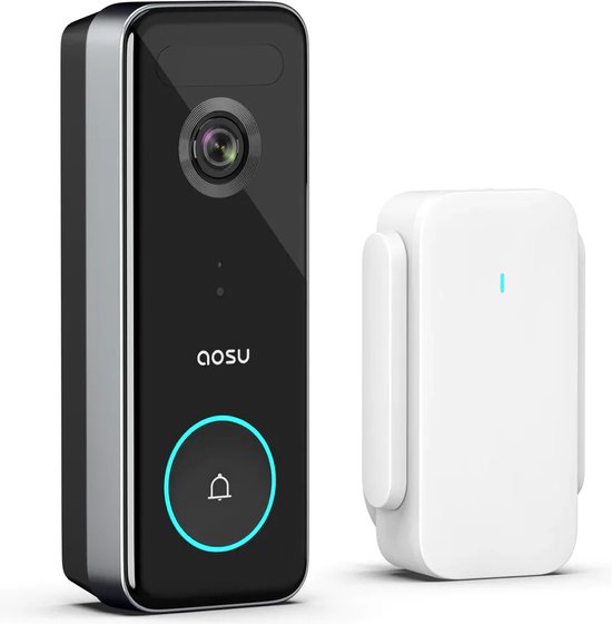 Aosu - V8S -Video Doorbell Ultra - Zwart - Wit van Aosu