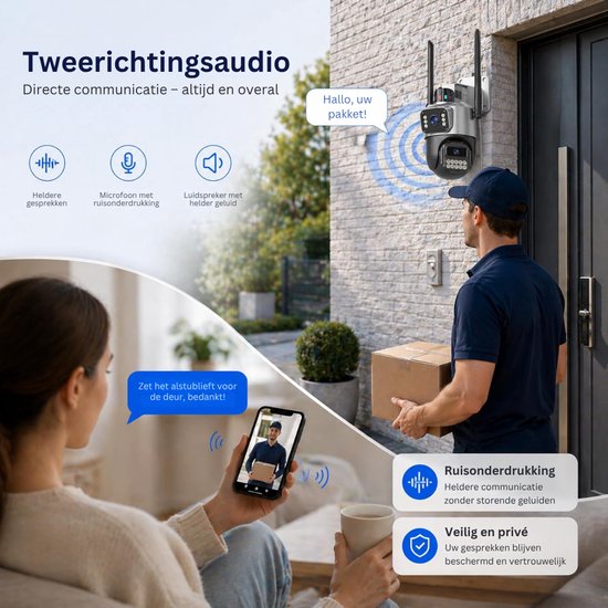 ApexArte® 5G WiFi Beveiligingscamera - Binnen Camera Huisdier Camera - Huisbewaking - Zwart