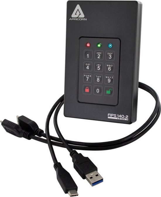 Apricorn Aegis Fortress FIPS Level 3 - Externe HDD - 1TB van Merkloos