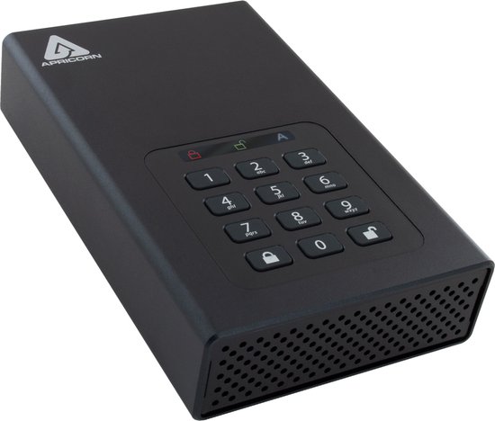 Apricorn Aegis Padlock DT 8TB 8000GB Zwart externe harde schijf van Merkloos