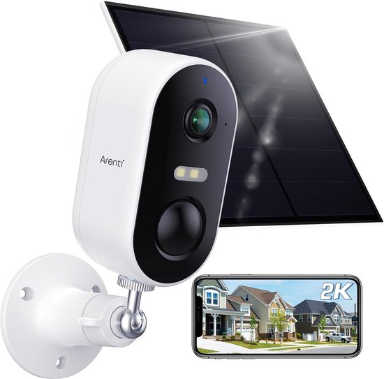 Arenti GO1T Met Zonnepaneel - Beveiligingscamera Op Batterij - 3MP - Voor buiten - Spotlight - Draadloos - Besturing via App - Oplaadbaar - Werkt Op Batterij – Bewegingsdetectie - Draadloos van Merkloos