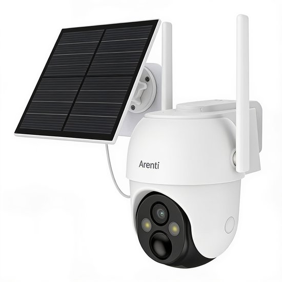 Arenti GO2T 3MP Beveiligingscamera voor buiten Accu inclusief Zonnepaneel - 2K - Beweegbaar 360 graden - Batterijgevoed - Bewegingsdetectie - Spotlight - Pan Tilt Functie - Batterij