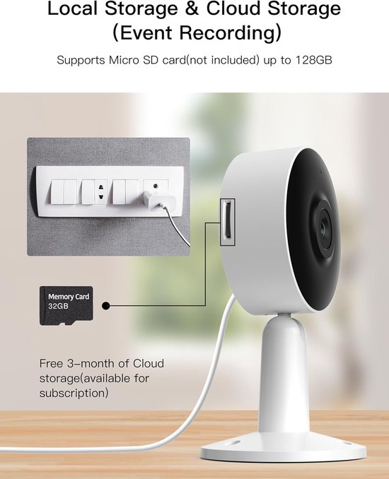 Arenti IN1Q - Duo-Pack 4MP - Bewakingscamera - Beveiligingscamera binnen - 4MP Ultra HD Resolutie – Wifi camera - 2-Pack van Merkloos