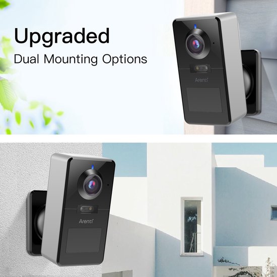 Arenti POWER1 Beveiligingscamera 4.0MP Met 32 GB SD Kaart. - Voor buiten - Draadloos - Full HD - Besturing via App - Werkt op Batterij - Met Spotlight van Merkloos