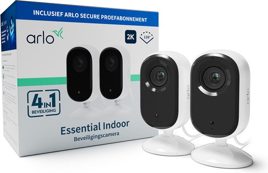 Arlo Essential 2K bedrade beveiligingscamera voor binnen - 2 IP-Camera's van Arlo