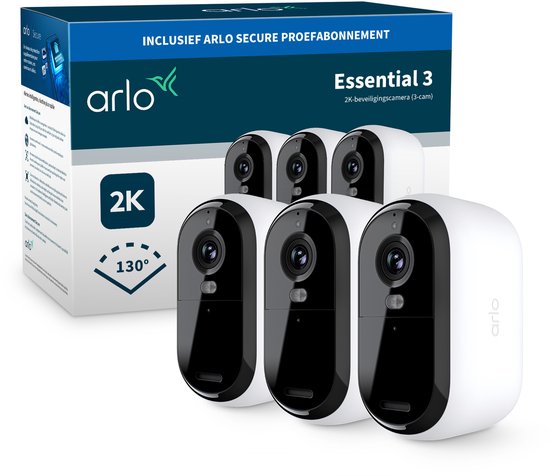 Arlo Essential3 2K beveiligingscamera - 3 IP-Camera's van Arlo