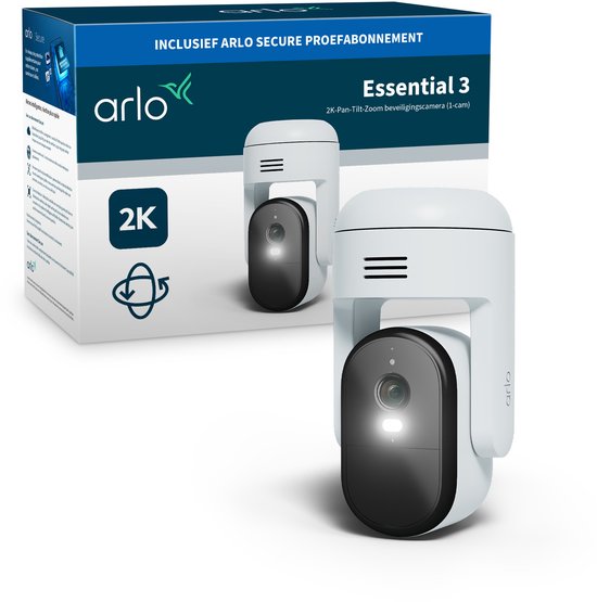 Arlo Essential3 2K PTZ beveiliginsgcamera voor binnen - 1 IP-Camera van Merkloos