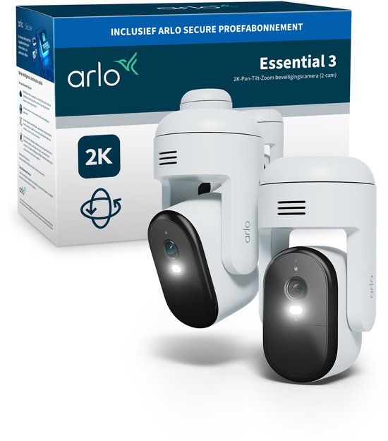 Arlo Essential3 2K PTZ beveiliginsgcamera voor buiten - 2 IP-Camera's van Arlo