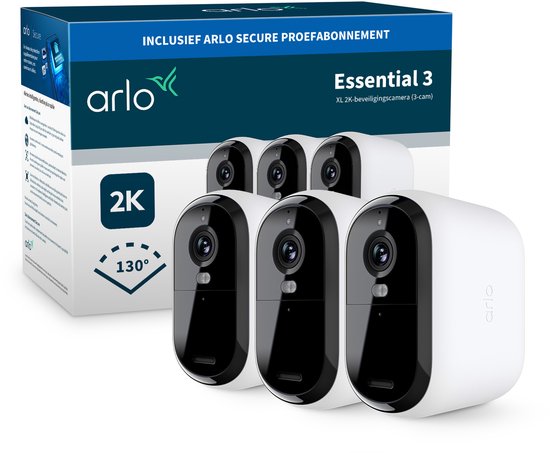 Arlo Essential3 XL 2K beveiligingscamera - 3 IP-Camera's van Arlo
