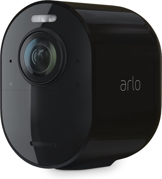 Arlo Ultra 2 draadloze WiFi-beveiligingscamera voor buiten, 4K UHD, 180˚ kleurennachtzicht, sirene & spotlight, bewegingsdetectie, 2-weg-audio, 6 mnd batterij, excl. Smart Hub, incl. proefp. Arlo Secure, 1 IP-Camera, zwart van Merkloos