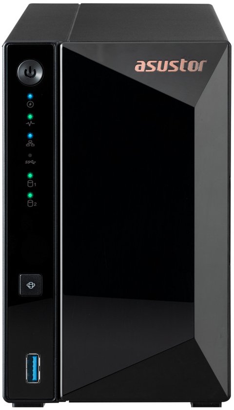 Asustor DRIVESTOR 2 Pro Gen2 AS3302T v2 NAS Realtek RTD1619B 2 GB DDR4 ADM Zwart van Asustor