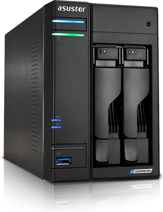Asustor LOCKERSTOR 2 Gen2 (AS6702T) NAS Desktop Intel® Celeron® N5105 4 GB DDR4 0 TB ADM Zwart van Merkloos