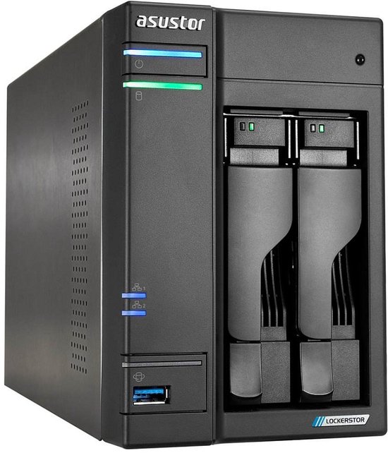 Asustor Lockerstor 2 Gen2 - NAS-server - 2 bays - Intel Celeron N5105 Quad-Core - 4GB DDR4 - 2x 2.5GbE - 2x USB-A - 1x HDMI - Zwart