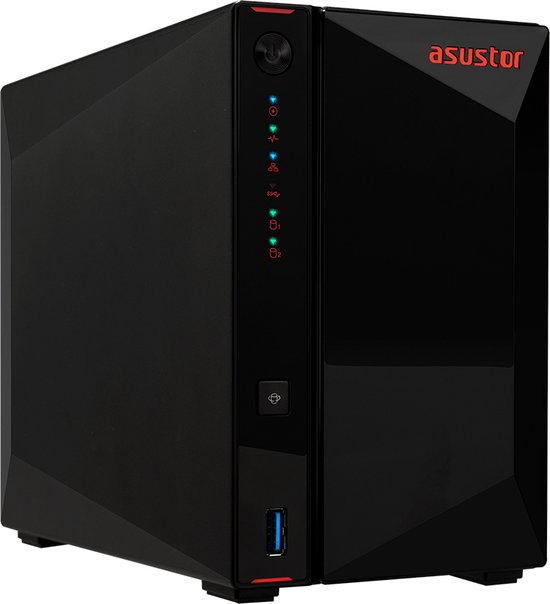 Asustor Nimbustor 2 AS5202T NAS Desktop Intel® Celeron® J4005 2 GB DDR4 0 TB ADM Zwart van Merkloos