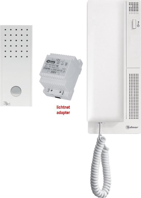 Audio DEURINTERCOM A-Style-01 - complete set met 1x beldrukker en 1x binnentoestel - bedraad