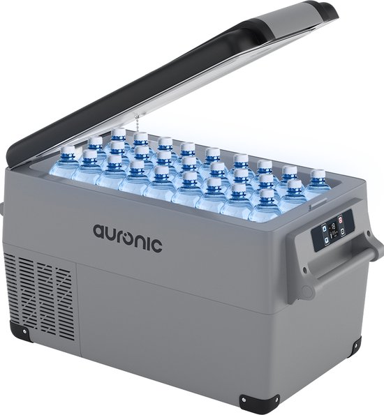 Auronic Compressor Koelbox Elektrisch 12V en 230 volt - Coolbox - 5 Standen - 30.4L - Frigobox - Grijs van Auronic