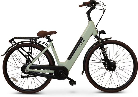 Avon Bx1 Elektrische Fiets 24 Inch – 250w Voorwielmotor 504wh Accu Tot 90 Km Actieradius Hydraulische Schijfremmen Nexus 3-speed Naafversnelling Kleurendisplay Lage Instap Lichtgroen van Avon